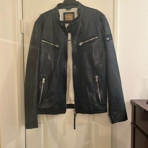 ⭐️BRAND NEW TRUE RELIGION MEN’S FAUX TEAL JACKET SIZE M ⭐️